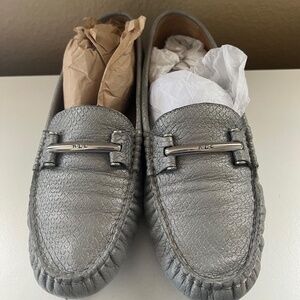 Ralph Lauren caliana driving loafer silver